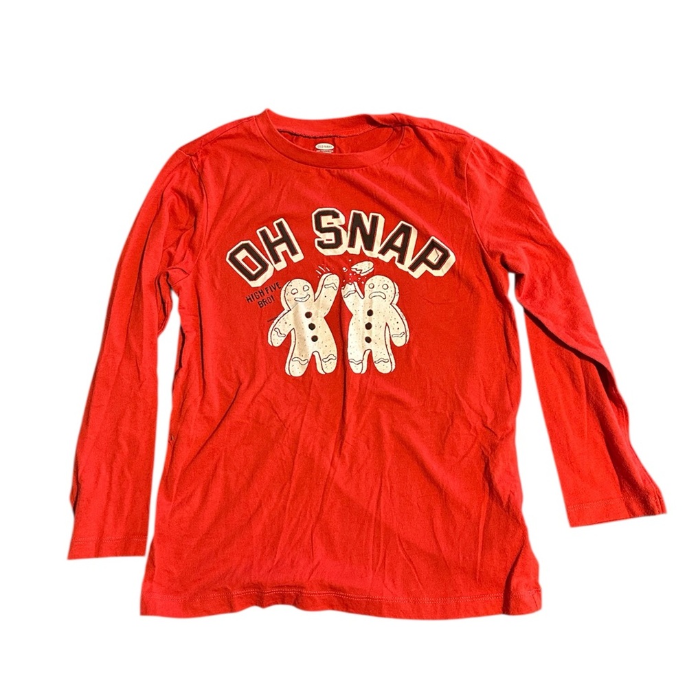 Old Navy Kids Red 'Oh Snap' Long Sleeve Graphic Tee